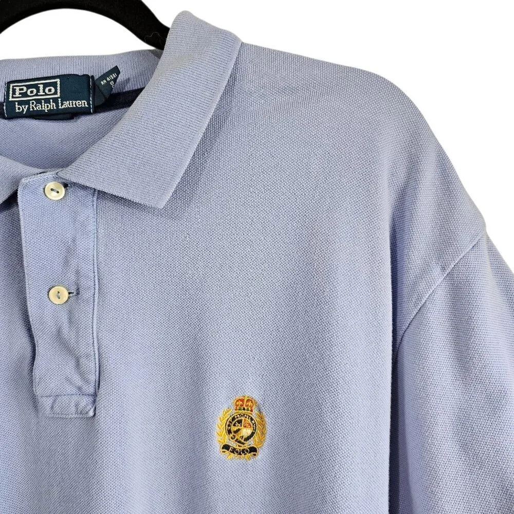 Polo Ralph Lauren Men's Crown Vintage Mesh Blue Polo Shirt